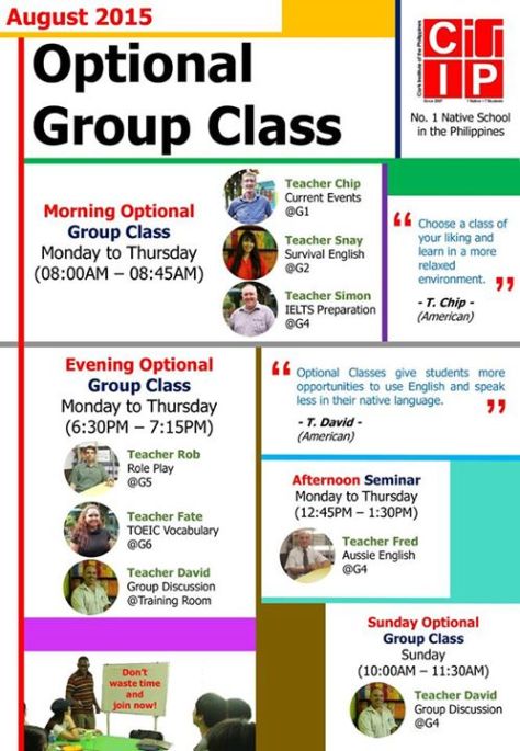 CIP August Optional Group Class