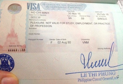 Visa 59 ngày được cấp khi xin trước tại Việt Nam
