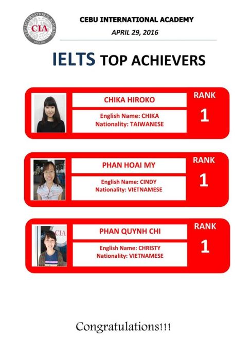 Học viên Việt Nam đạt Top IELTS ở trường CIA, Philippines
