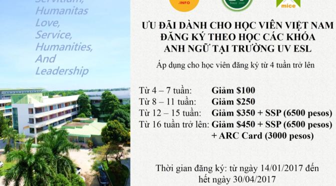 Trường UV: Ưu đãi đầu năm 2017, thêm phòng KTX 4 người và học phí năm 2017