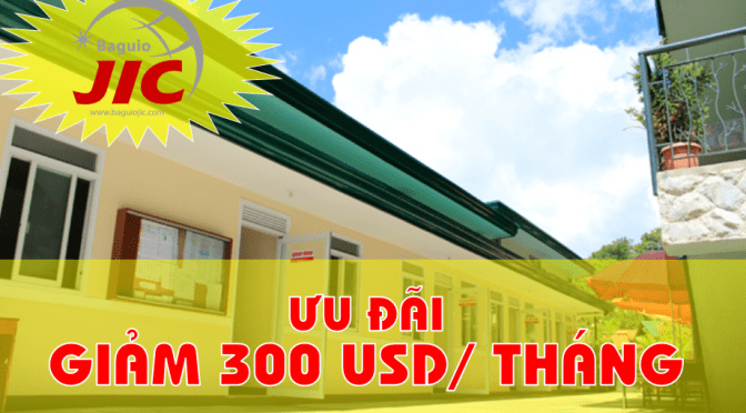 Trường JIC Baguio: học bổng ưu đãi giảm 300 USD mỗi 4 tuần