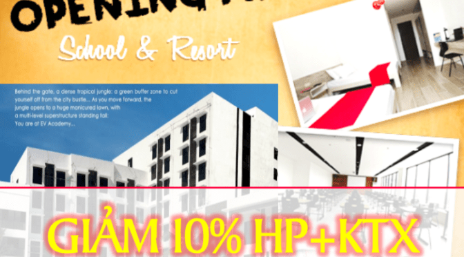 Trường EV tuyển sinh cơ sở mới 10/2017: học bổng ưu đãi 10%