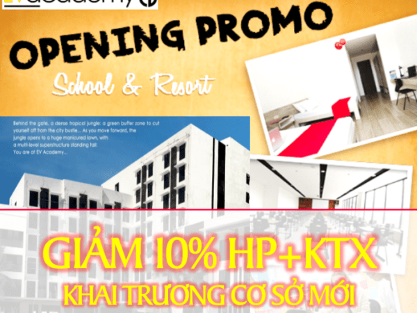 Trường EV tuyển sinh cơ sở mới 10/2017: học bổng ưu đãi 10%