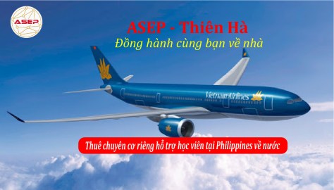 Thuê chuyên cơ Vietnam Airlines đón học viên tại Philippines về Việt Nam