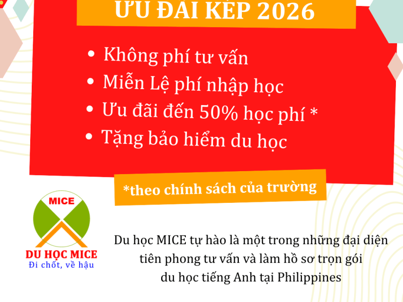 ✅ Học bổng du học Philippines cập nhật tháng 9/2026 – Mùa du học tiếng Anh tiết kiệm 💰
