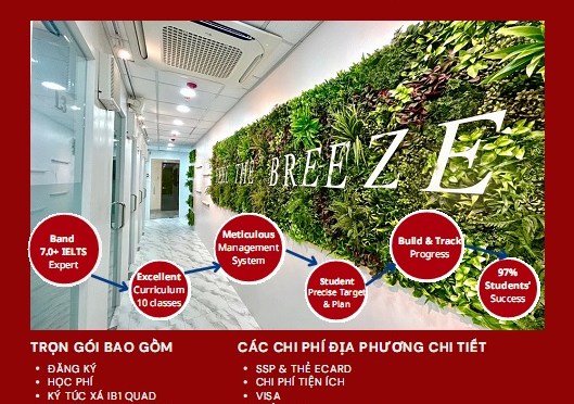 Trường I.BREEZE: Chương trình ưu đãi Năm Mới 2026 & IELTS CBT Package – Trọn gói 8 tuần, 12 tuần, 24 tuần